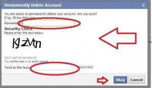 confirmation of delete facebook account image