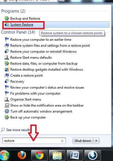Type restore in run tab
