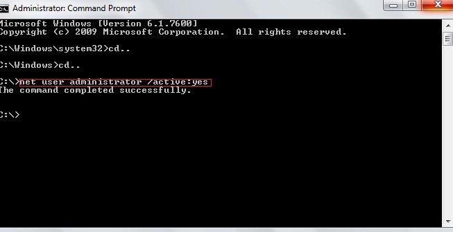 enable admin account command enable admin account command
