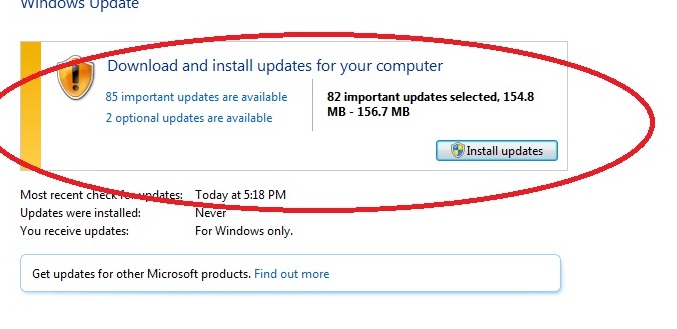  windows 7 update tab