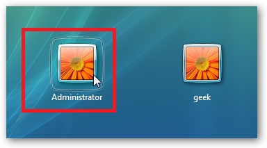windows 7 display admin account