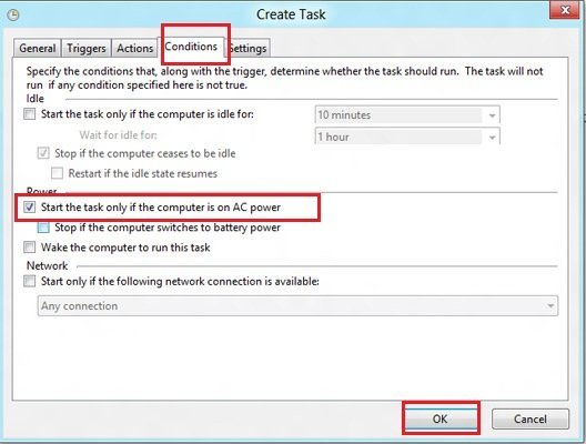 conditions tab in create task Conditions tab in Create Task