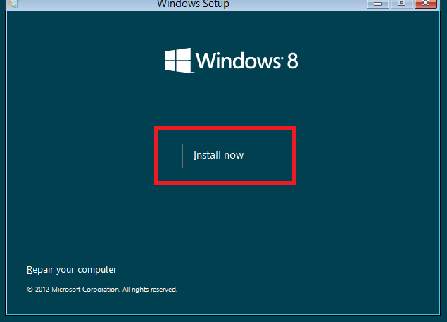 Install now windows 8 link Install now windows 8 link