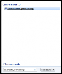 windows 8 advance system settings