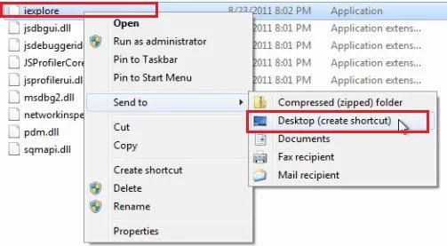 create program shortcut on desktop