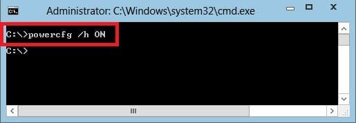 Type command to active hibernate