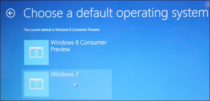 Choose Default windows 7 in dual boot