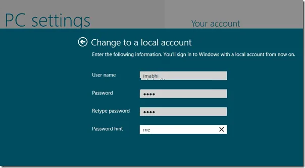 Enter ID and Pasword to remove account