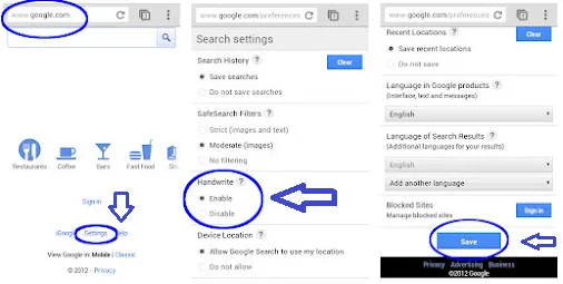 Handwrite enable in mobile