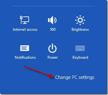 windows 8 setting tab