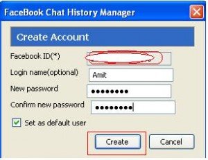 facebook chat history account create