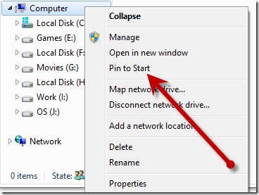 Place Computer Icon in Windows 8 Start Menu
