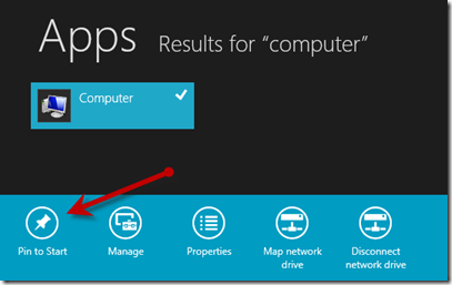 windows 8 pin to start menu
