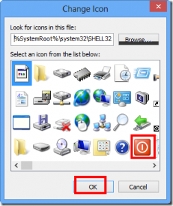 windows 8 shutdown shortcut getting new icon