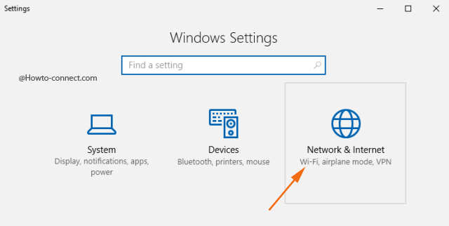 Network & Internet block Windows 10 Settings app
