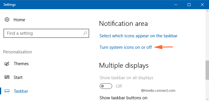 turn system icons on and off taskbar
