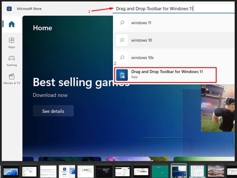 Drag and Drop Toolbar for Windows 11