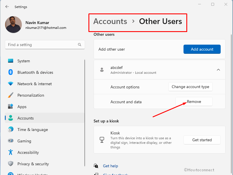 How to Remove User Account from Windows 11