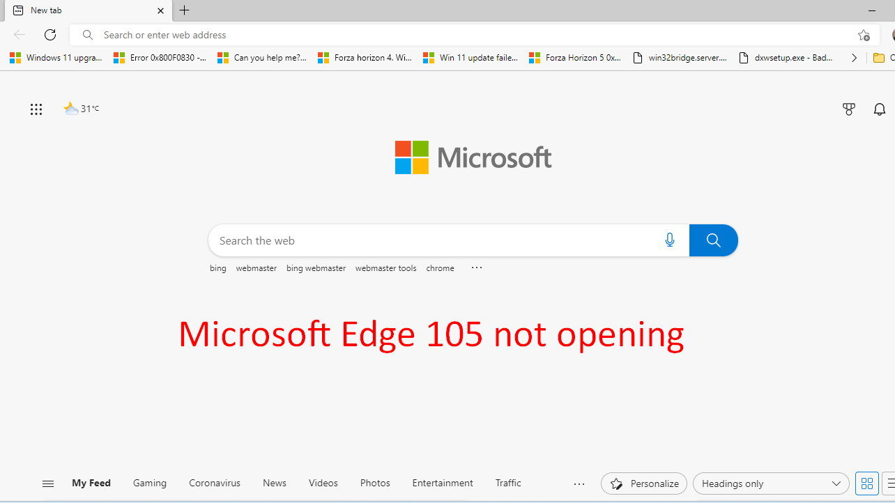 Microsoft Edge 105 not opening