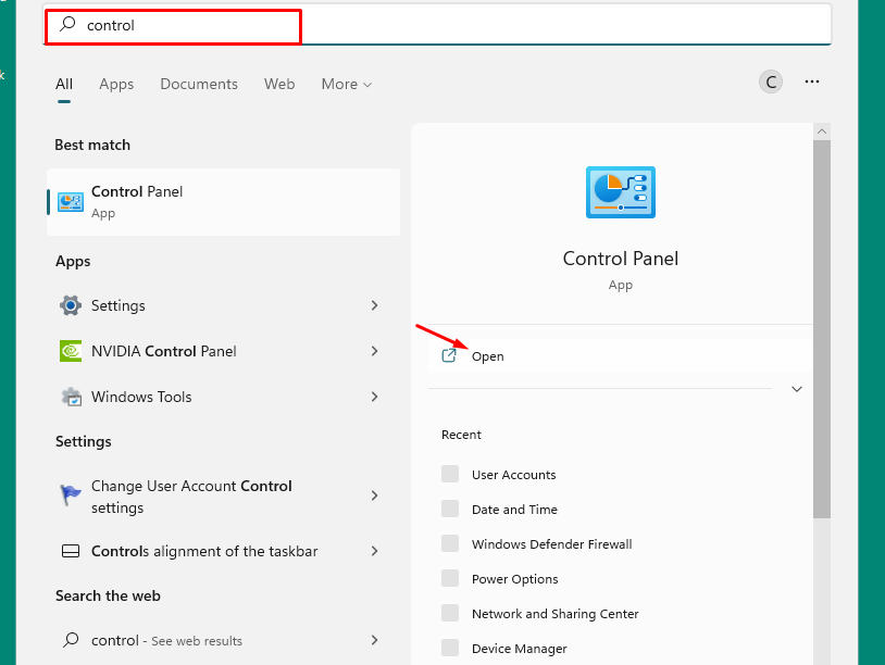 Remove account from Windows 11 via control panel