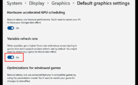 Variable Refresh Rate (VRR) in Windows 11