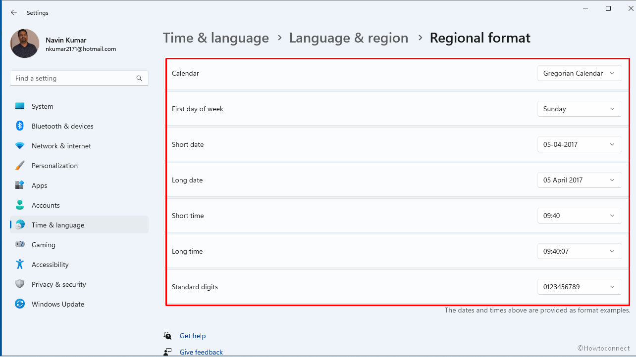 change time format in Windows 11