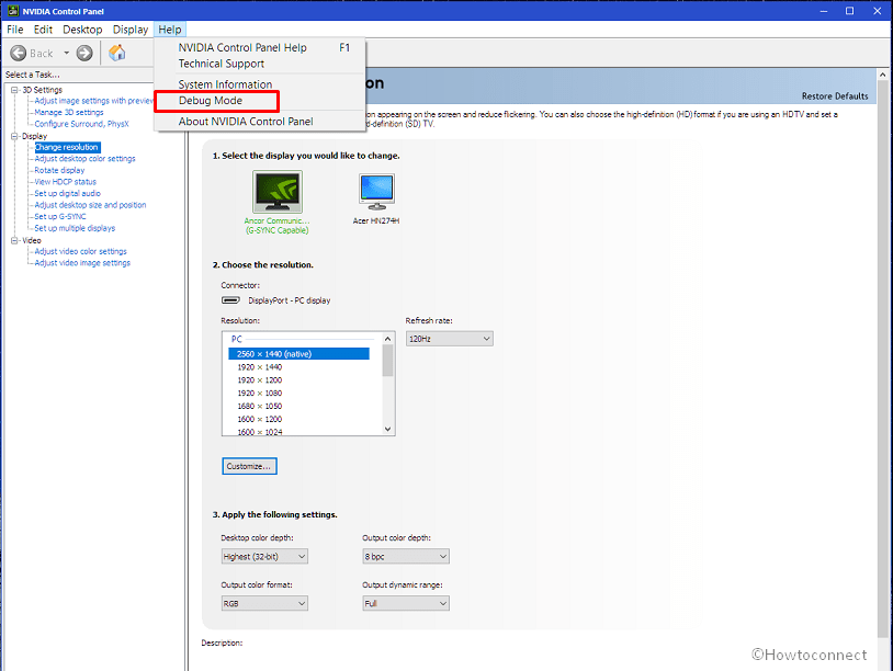 Enable Debug Mode in NVIDIA