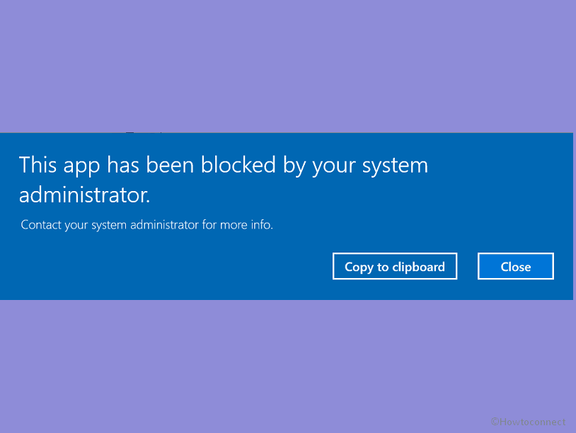 This app has been blocked by your system administrator