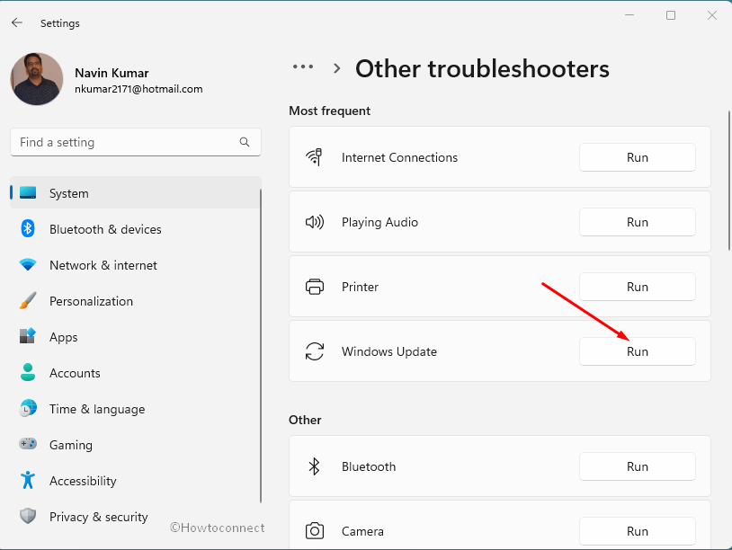 Use Windows update troubleshooter