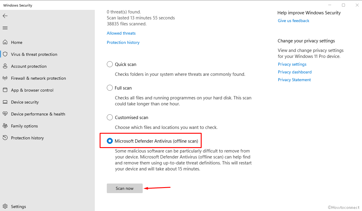 microsoft offline scan windows defender