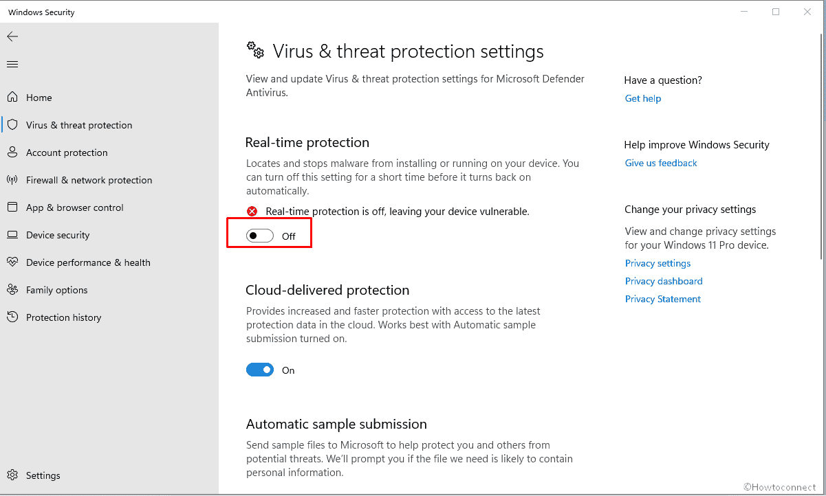 Turn Off Windows Defender real-time Protection.codzoc