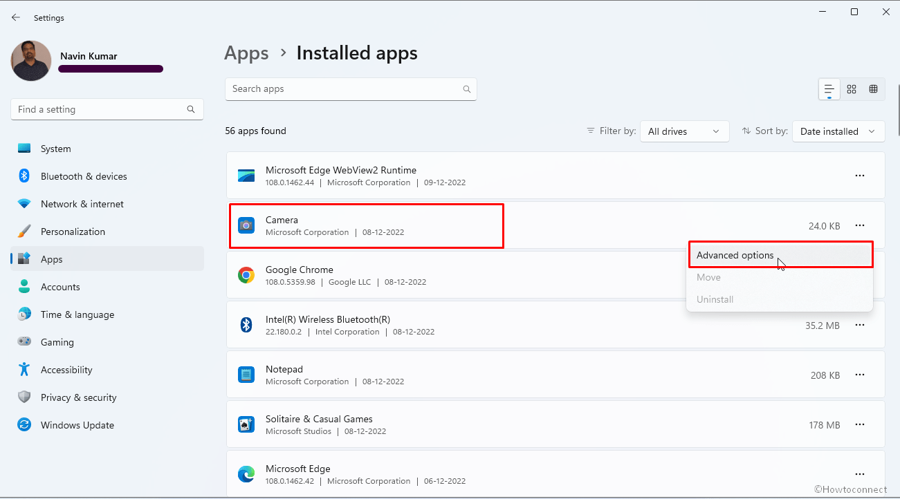 advanced options windows camera apps settings