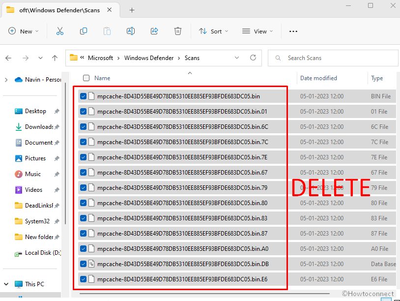 Delete mpcache Files