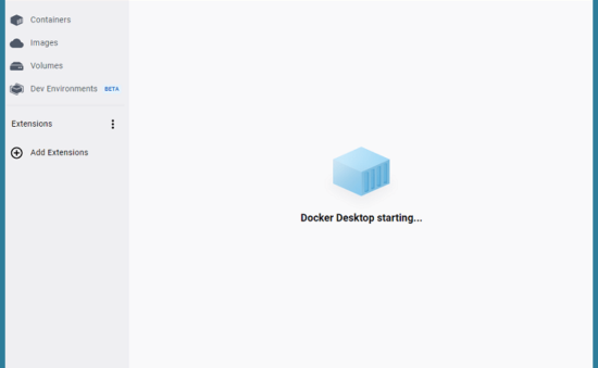 Docker Desktop Starting