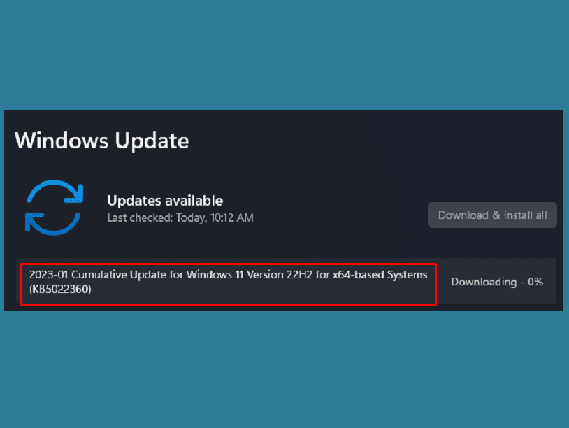 KB5022360 Windows 11 22621.1192