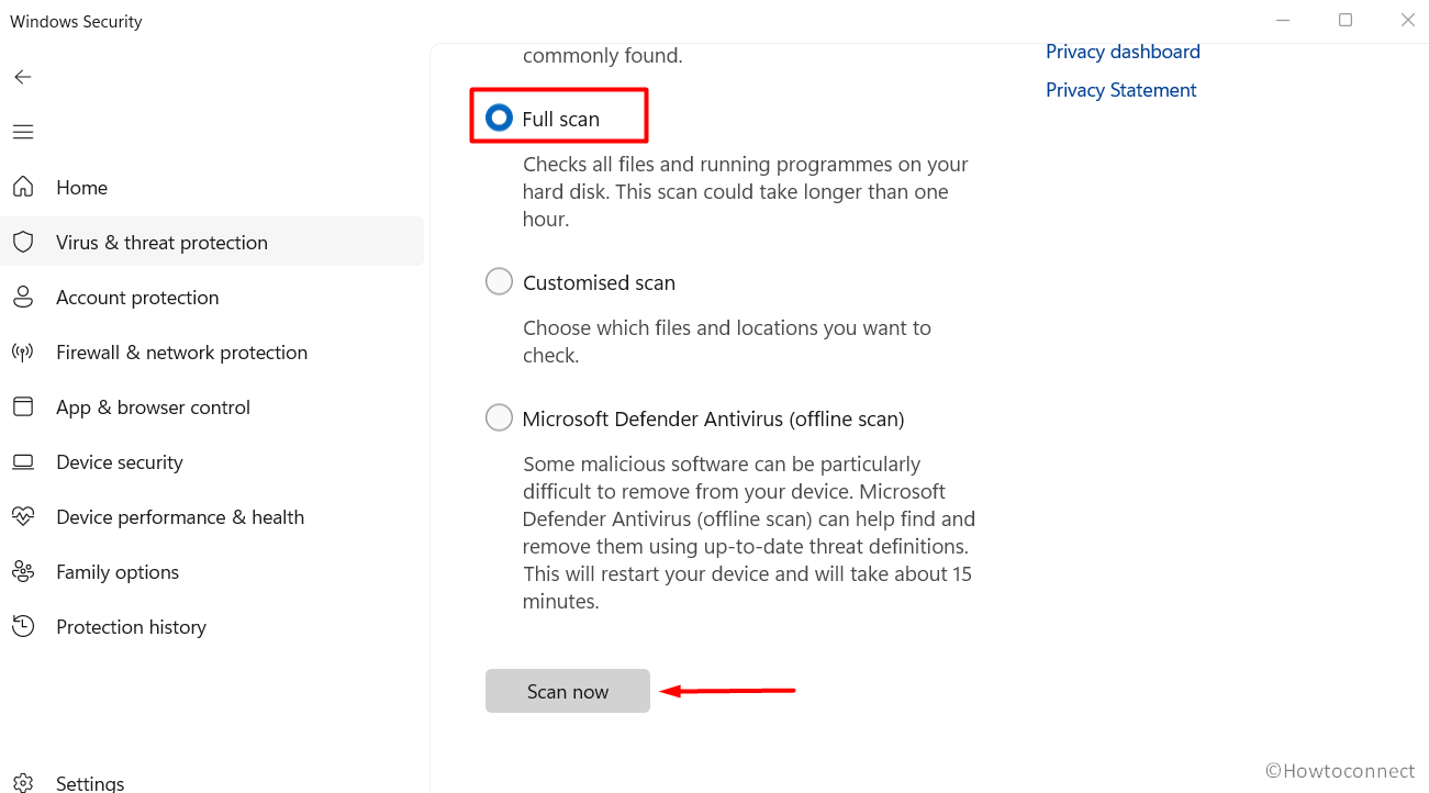 Running Windows Defender Full Scan to check and remove malware to solve the issue