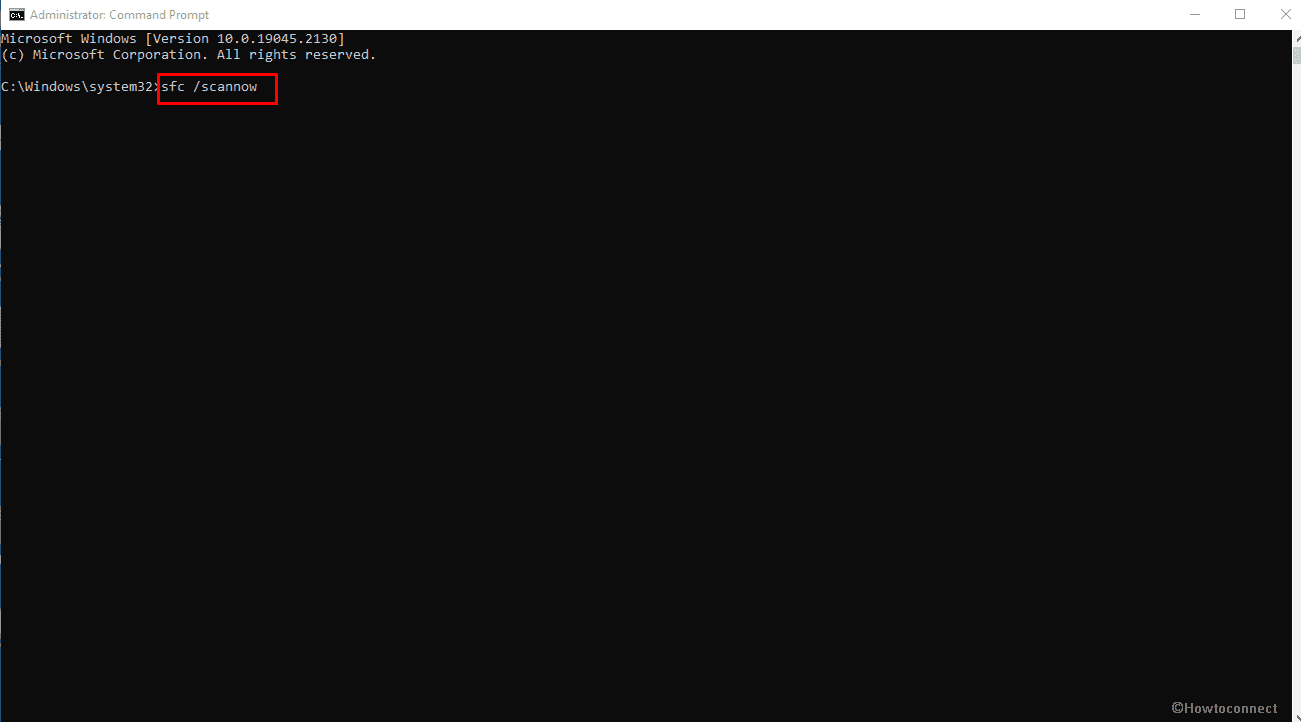 SFC utility running on the command prompt