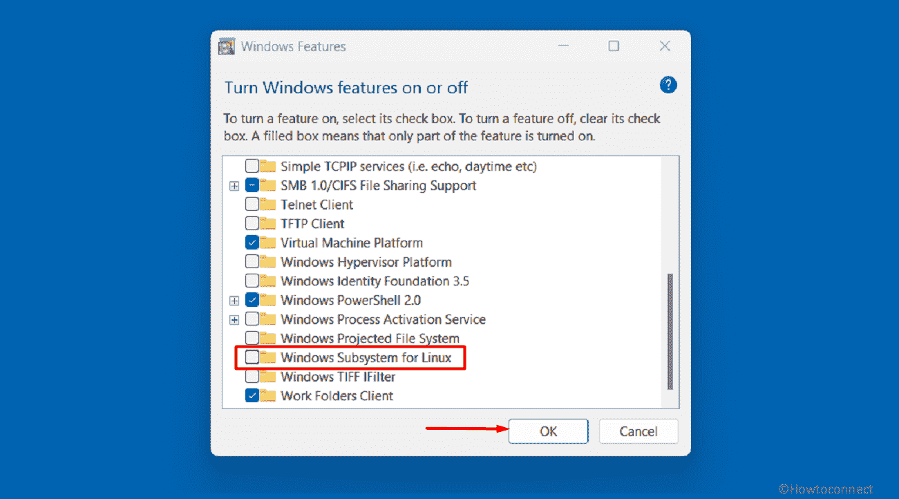 Uninstalling Windows Subsystem for Linux using windows features