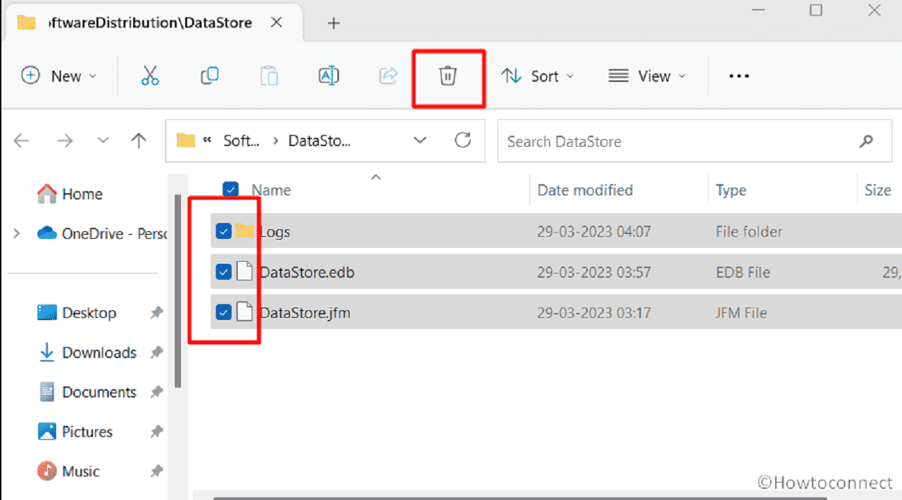 delete files and folders from data store in softwaredistribution