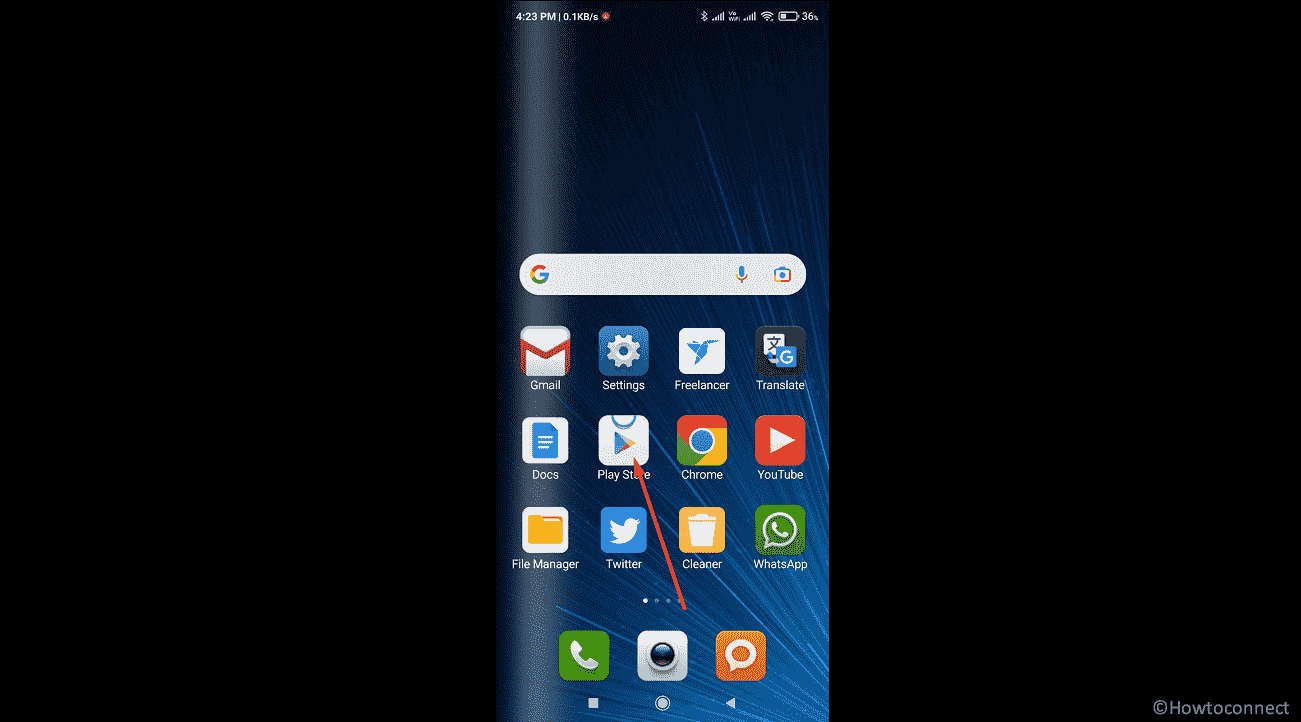 play store icon on the screen