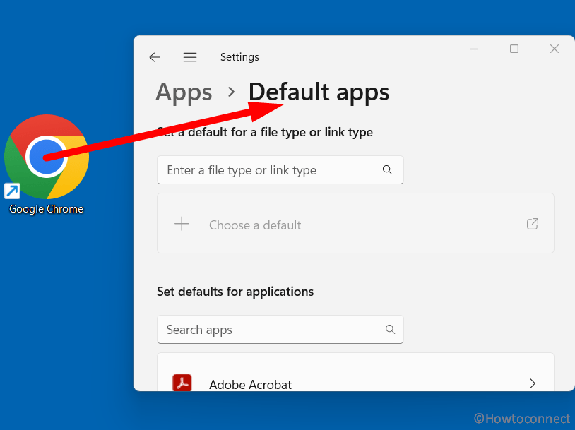 Launching Google Chrome will Open Default apps Settings