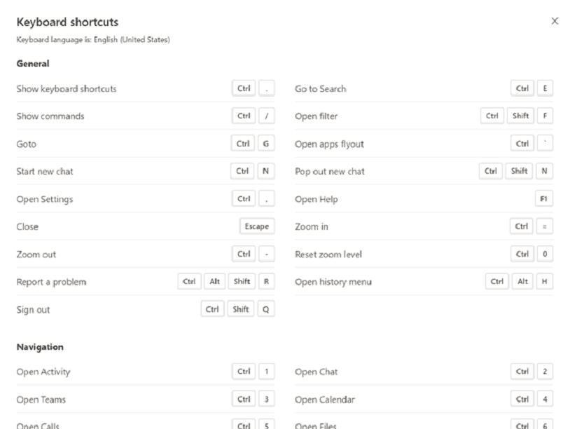 Microsoft Teams keyboard shortcuts