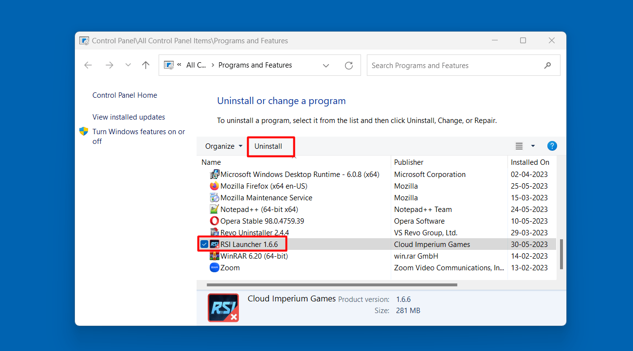 Star Citizen error 19005 in Windows 11 or 10