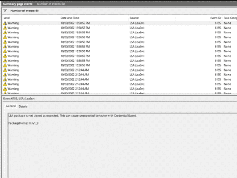 Fix LSA package is not signed as expected Event ID 6155 in Windows 11