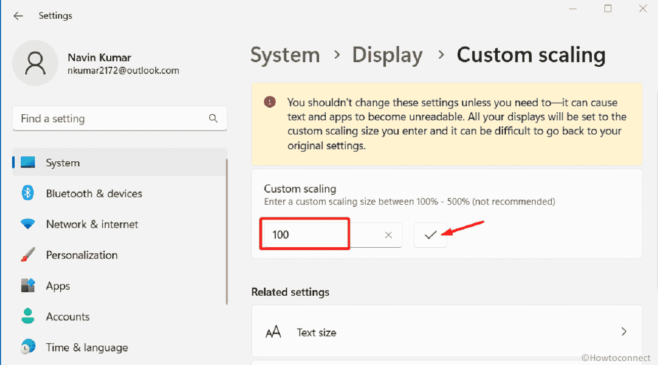 System display custom scaling