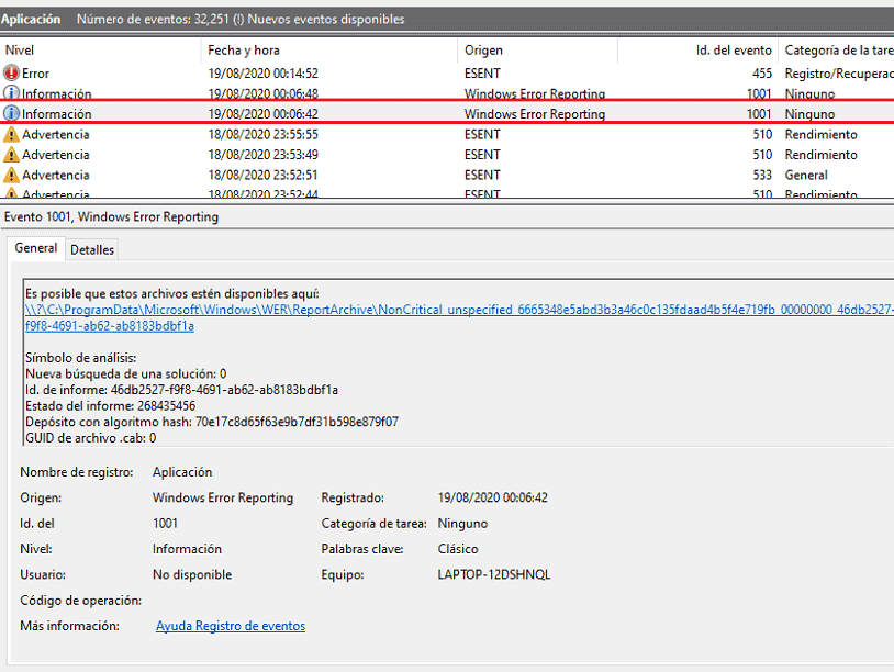 Event Id 1001 Windows Error Reporting