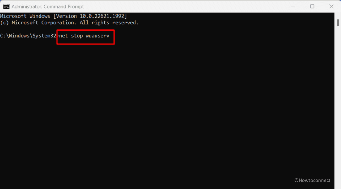 reset windows update database cache through command prompt