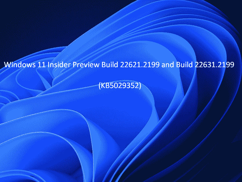 KB5029352 Windows 11Build 22631.2199 and 22621.2199