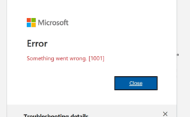 Office 365 sign in not working Error 1001