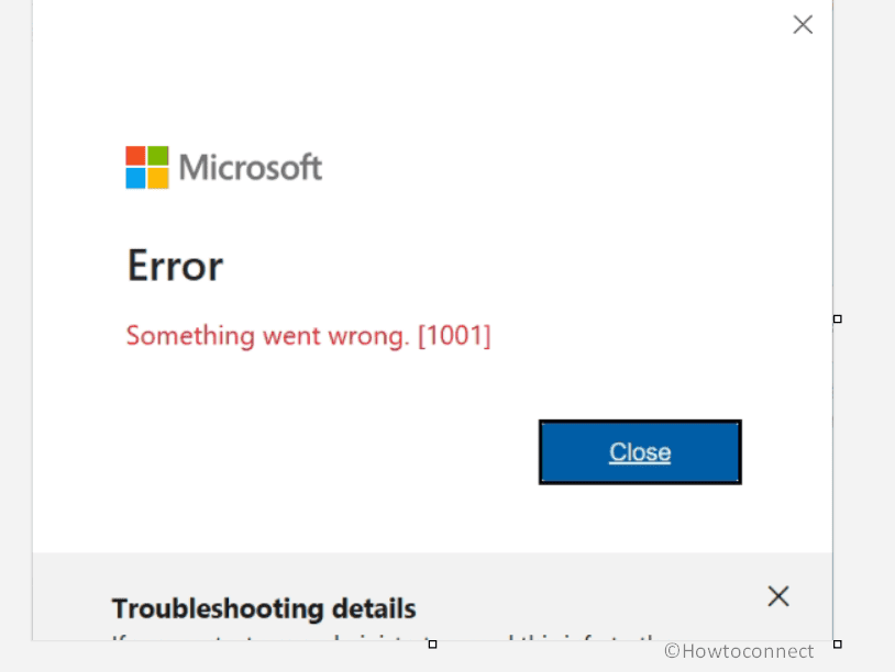 Office 365 sign in not working Error 1001